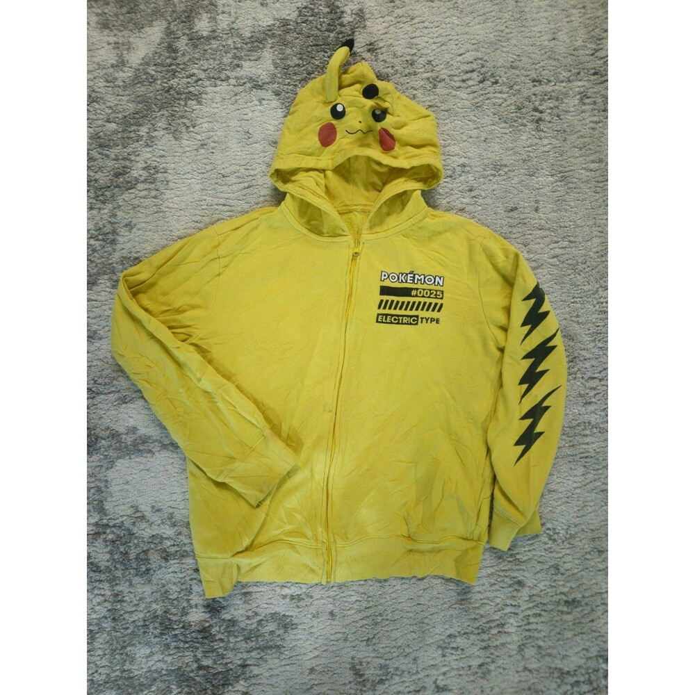 Pokemon Pikachu Zip Up Hoodie Yellow Eize SM Graphic 3D Ear